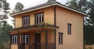 Двухэтажный дом из бруса в Ханты-Мансийске от Строй-Хнт - строительство от 134706 руб.