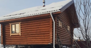 Баня из оцилиндрованного бревна под ключ в Ханты-Мансийске - от 134706 рублей
